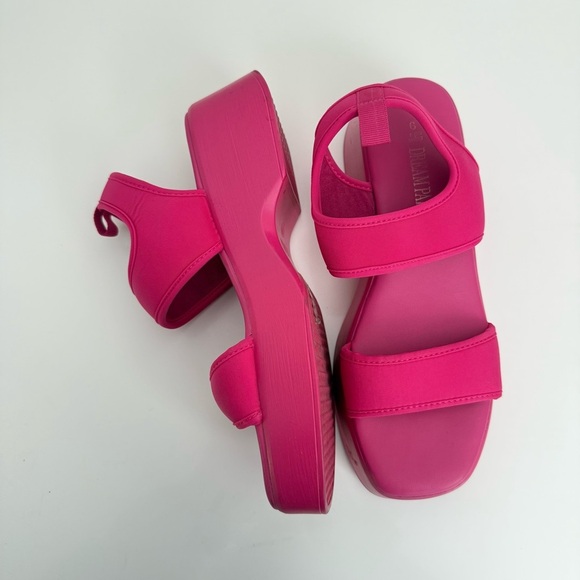 Dream Pairs Womens Pink Platform Sandals Velcro Strap Comfort Shoes Size 9 Y2K - Picture 3 of 6